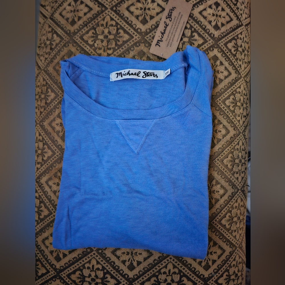 NWT - Michael Stars Raglan Blue Scoop neck T-Shirt